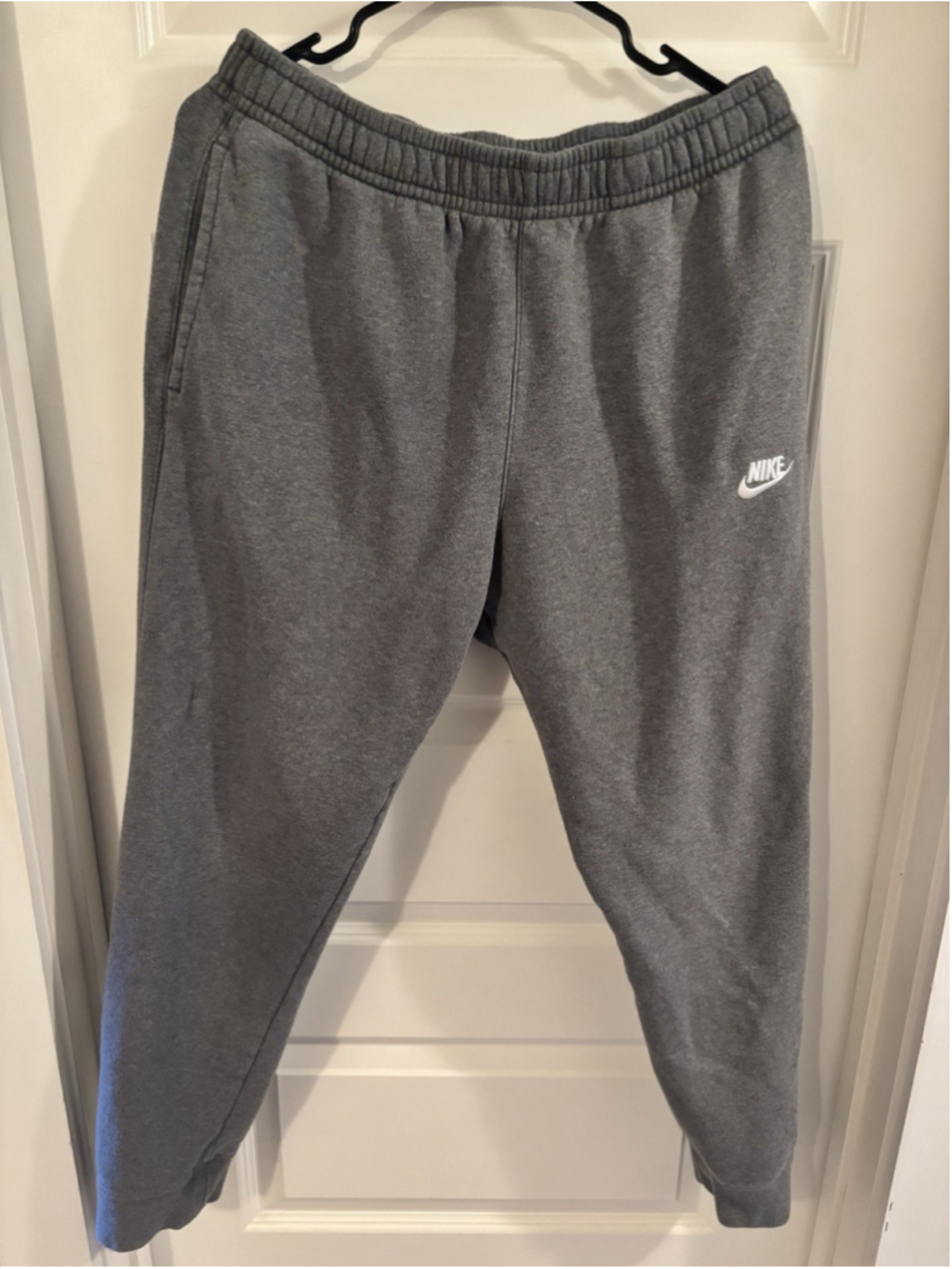 Nike Mens Club Fleece Joggers Grey Heather Sweatpants Tapered Large Pants